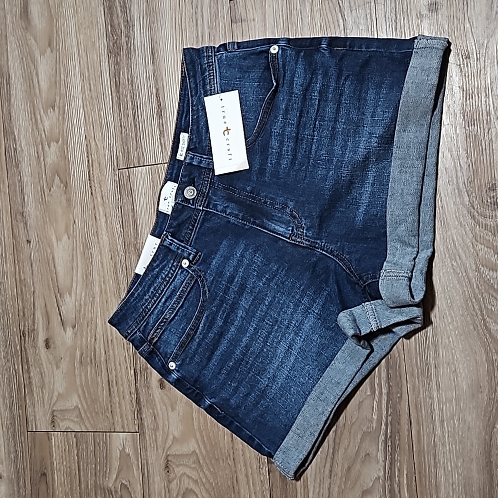 true craft Denim Mid-Rise Shorty Stretch Blue Jean Shorts 3" Inseam Women's 10 - Picture 9 of 16